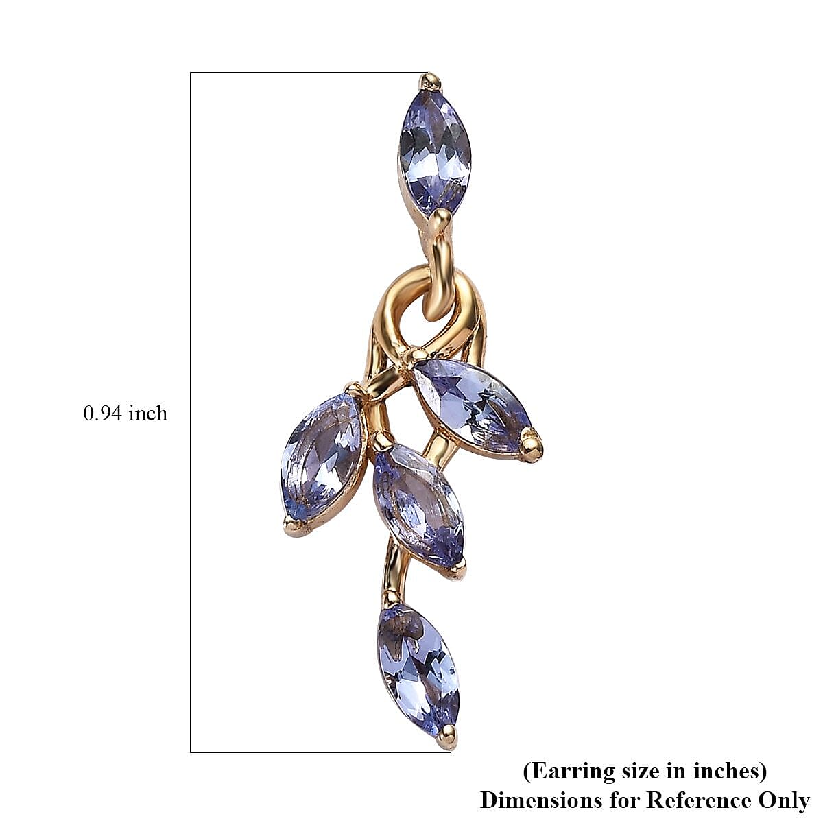 Tanzanite Dangle Earrings in Vermeil YG Over Sterling Silver 1.35 ctw image number 1