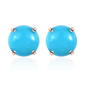 Sleeping Beauty Turquoise Solitaire Stud Earrings in 14K RG Over Sterling Silver 0.50 ctw