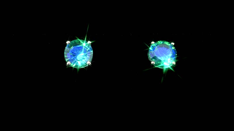 Peacock Quartz (Triplet) Stud Earrings in Platinum Over Sterling Silver 4.35 ctw