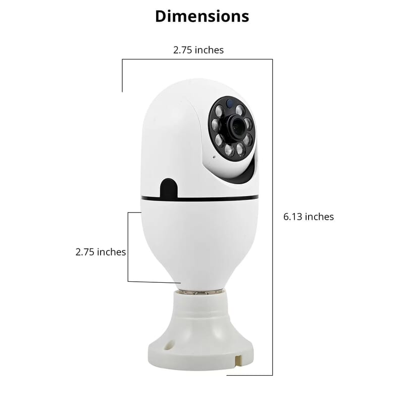 Lifeware WI-FI Security Camera Bulb (Universal Fits All Sockets) , WiFi Light Bulb with Camera , Spy Camera Light Bulb Socket , 360 Camera Bulb , Wireless Light Bulb Camera