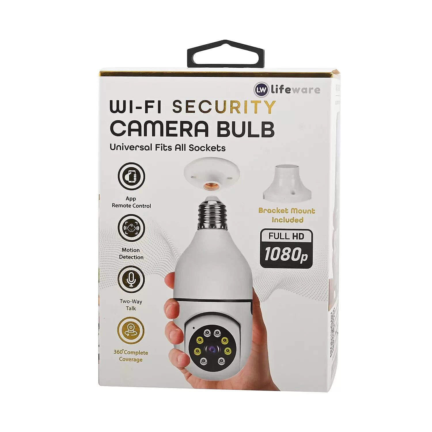 Lifeware WI-FI Security Camera Bulb (Universal Fits All Sockets) , WiFi Light Bulb with Camera , Spy Camera Light Bulb Socket , 360 Camera Bulb , Wireless Light Bulb Camera
