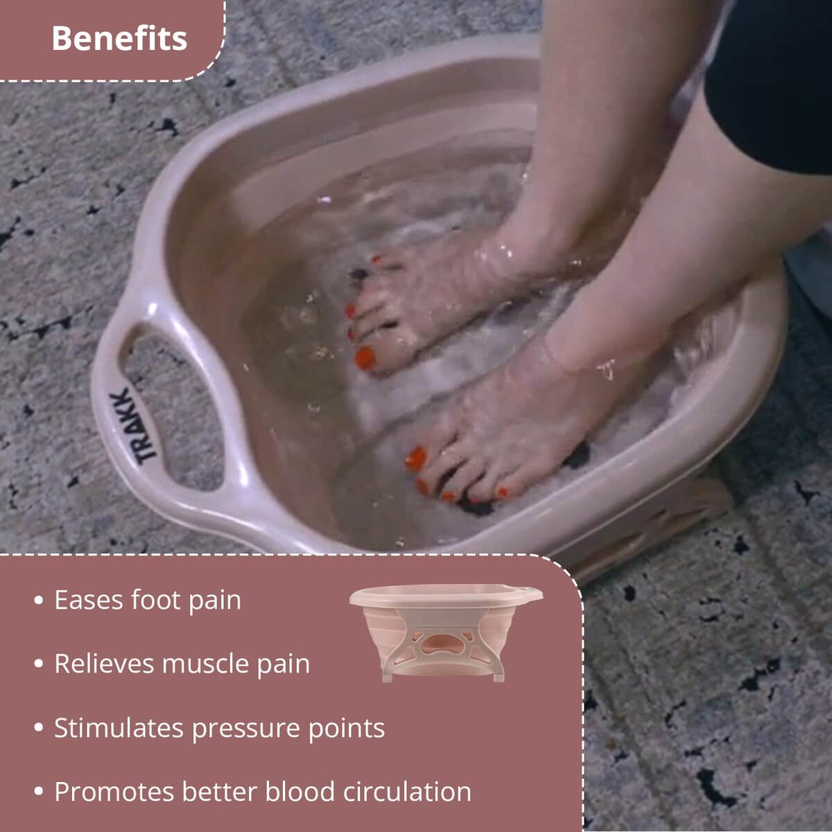 Trakk Collapsible Foot Spa Massager image number 3