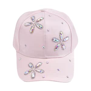 Resin Crystal Flower Cap - Pink