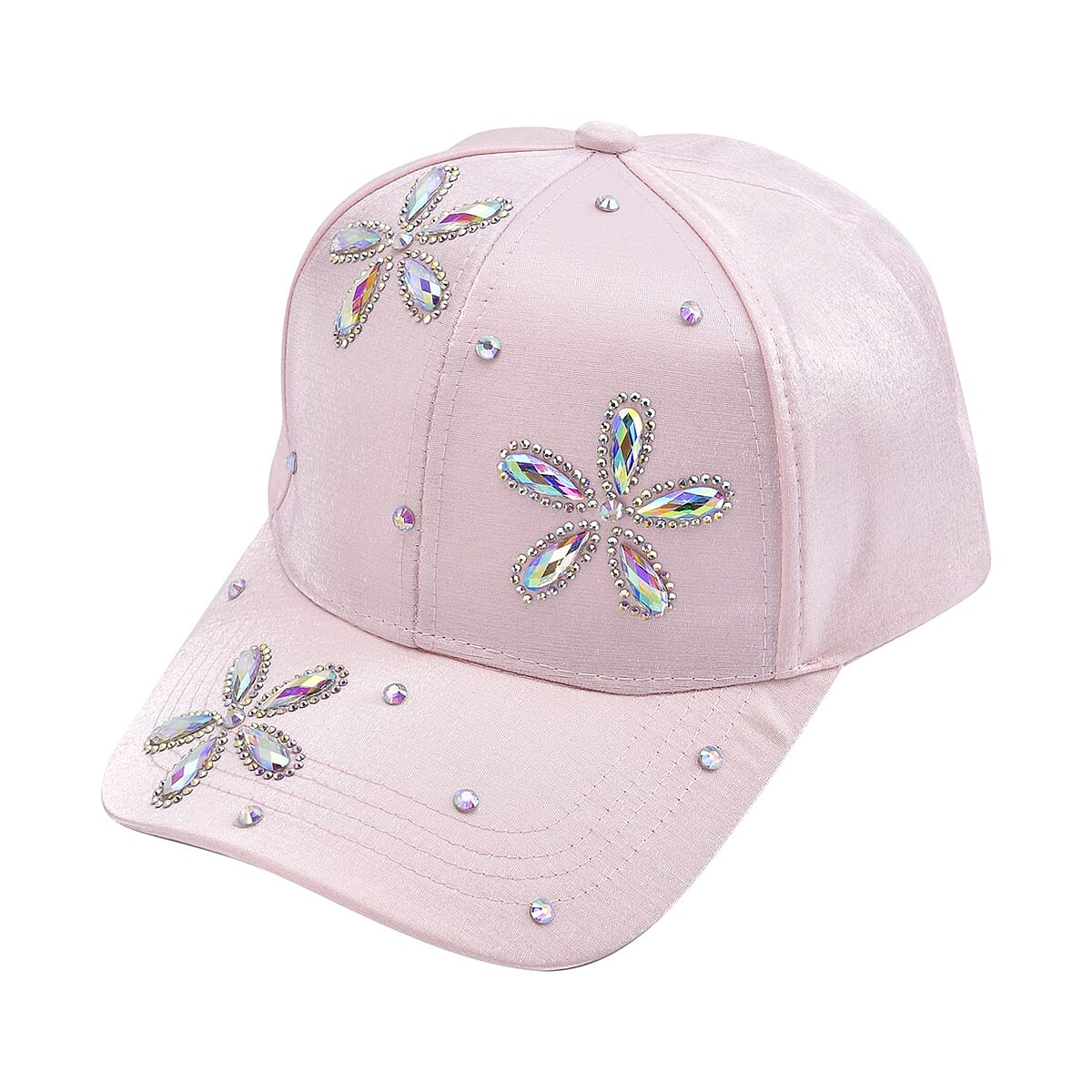 Resin Crystal Flower Cap - Pink image number 1