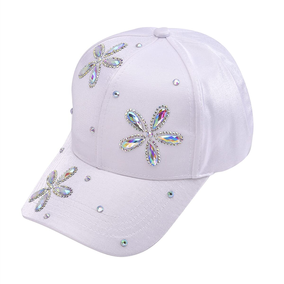 Resin Crystal Flower Cap - White image number 1