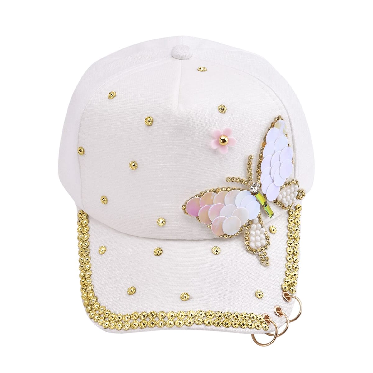 Resin Crystal Butterfly Cap - White image number 0