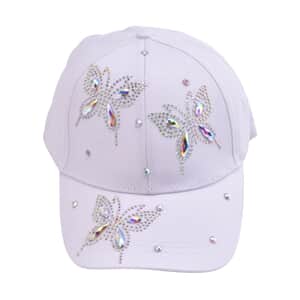 Sparkling Resin Crystal Flower Cap - White