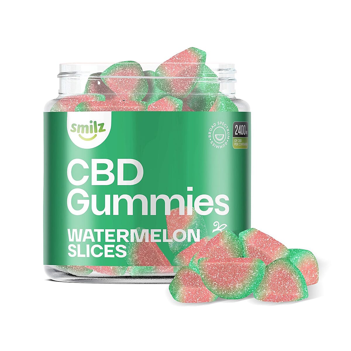 Smilz Broad Spectrum Watermelon Gummy Slices - 2,400mg image number 0