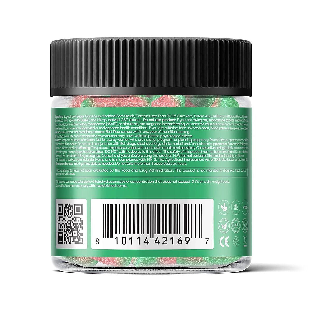 Smilz Broad Spectrum Watermelon Gummy Slices - 2,400mg image number 3