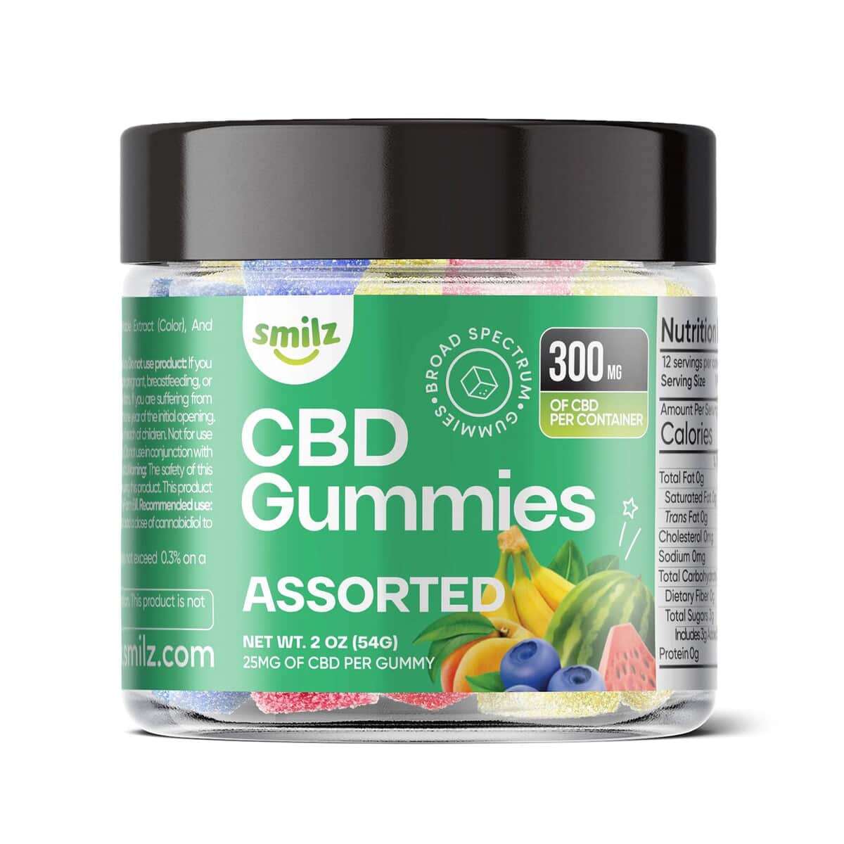 Smilz Assorted Flavors Pectin-infused Broad Spectrum CBD Gummies - 600mg image number 1