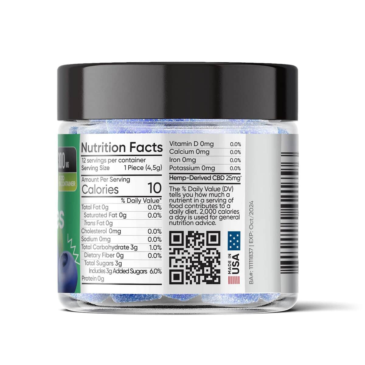 Smilz Blueberry Pectin-infused Broad Spectrum CBD Gummies - 300mg image number 2