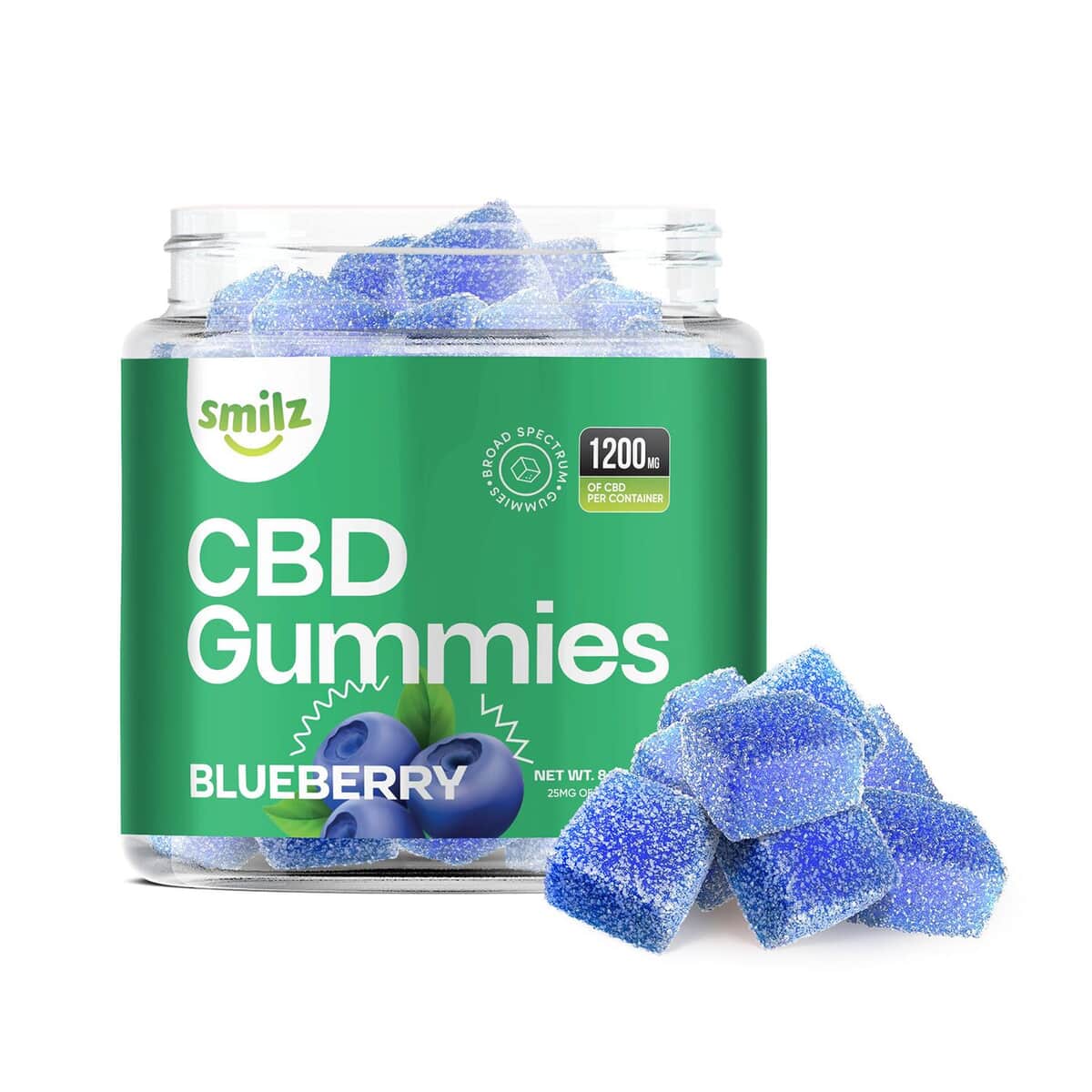 Smilz Blueberry Pectin-infused Broad Spectrum CBD Gummies - 1,200mg image number 0