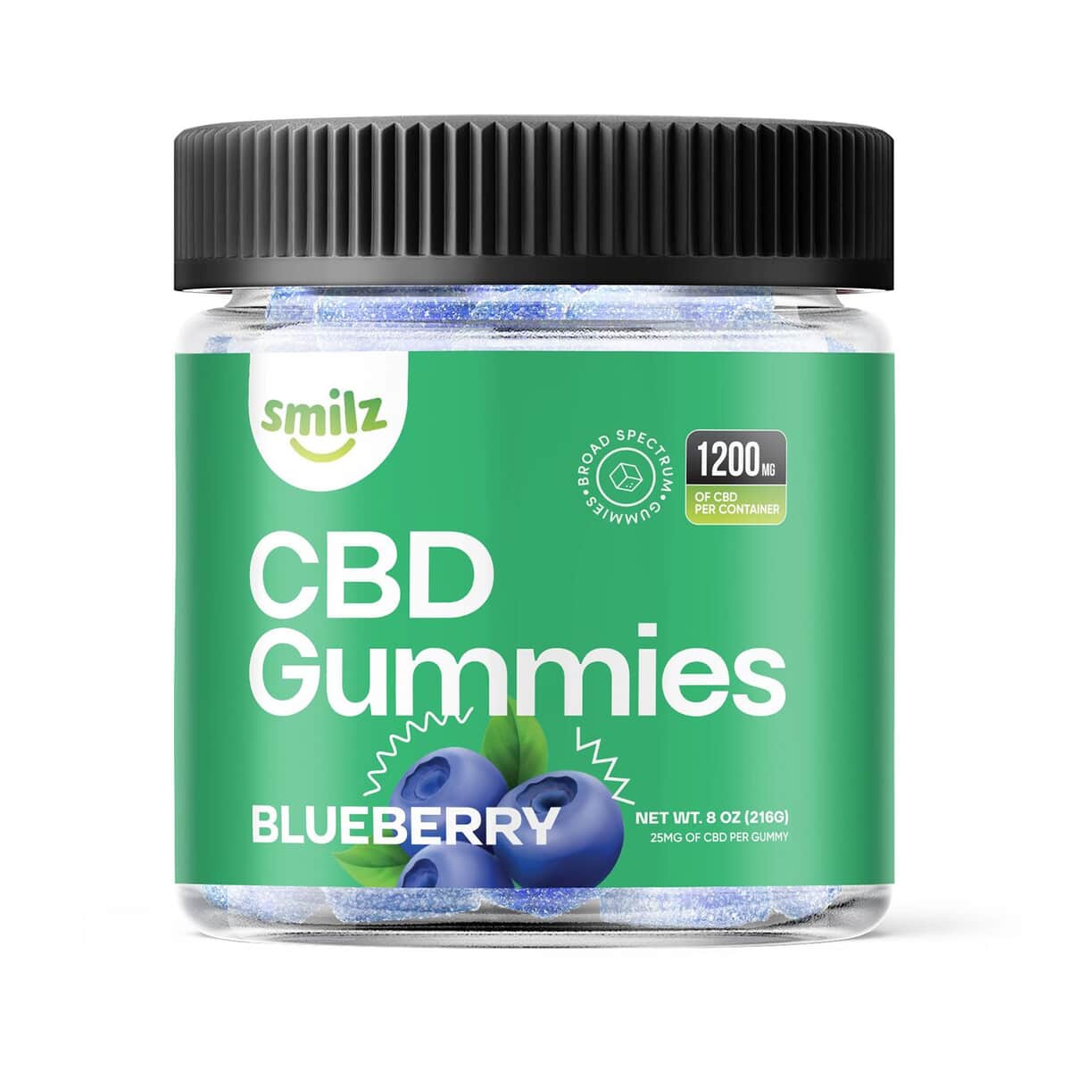 Smilz Blueberry Pectin-infused Broad Spectrum CBD Gummies - 1,200mg image number 1