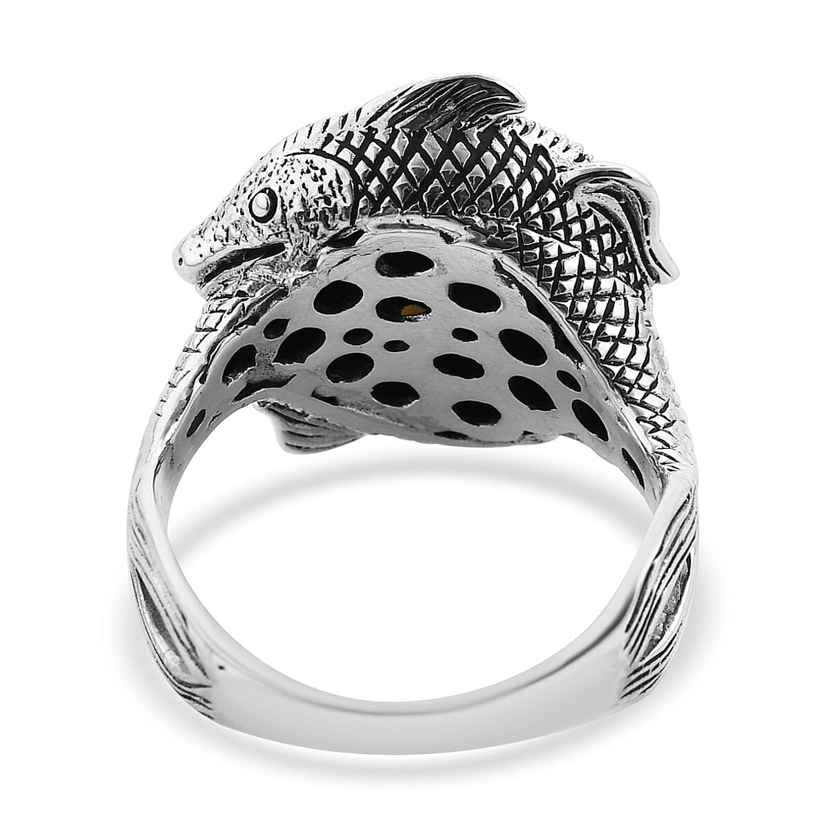 Bali Legacy South Sea Golden Pearl Koi Fish Ring in Sterling Silver (Size 8.0) image number 2