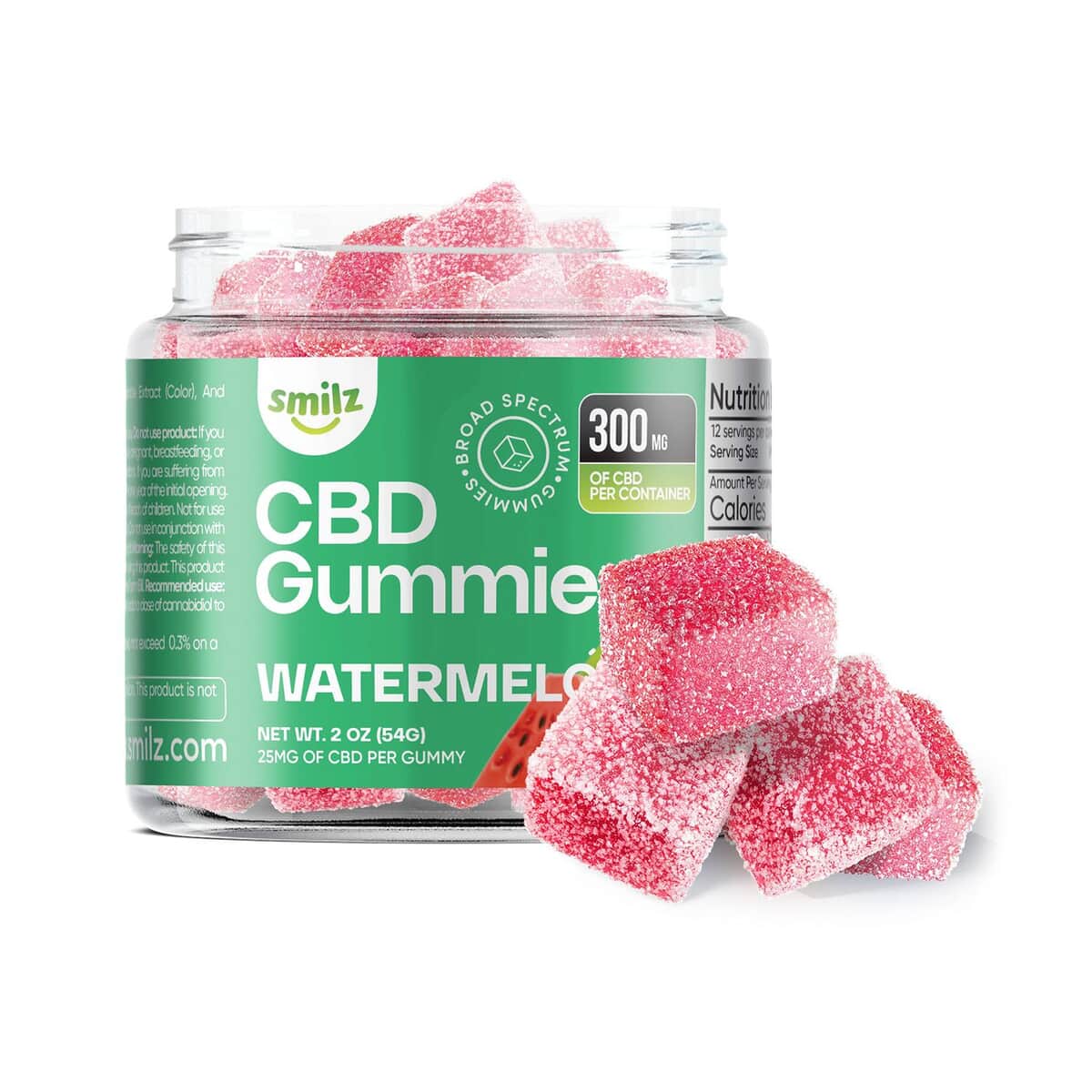 Smilz Watermelon Pectin-infused Broad Spectrum CBD Gummies - 300mg image number 0