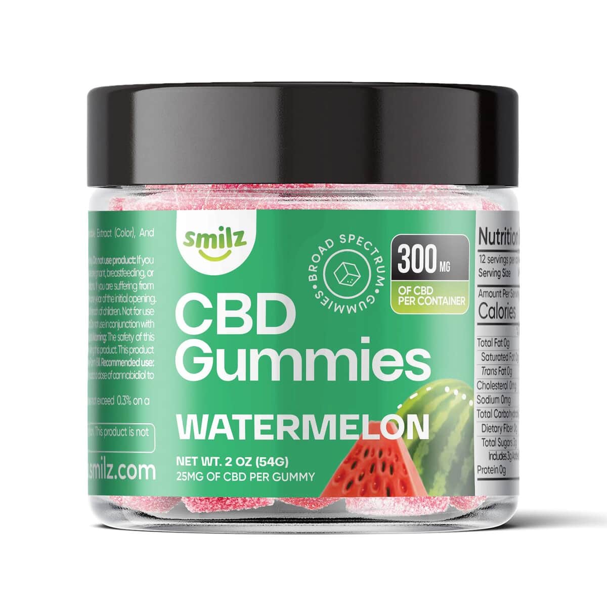 Smilz Watermelon Pectin-infused Broad Spectrum CBD Gummies - 300mg image number 1