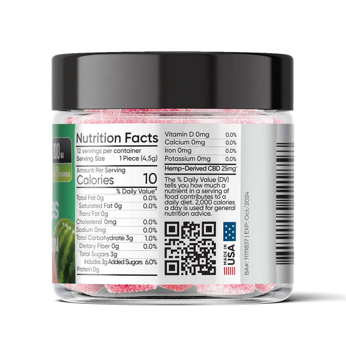 Smilz Watermelon Pectin-infused Broad Spectrum CBD Gummies - 300mg image number 2