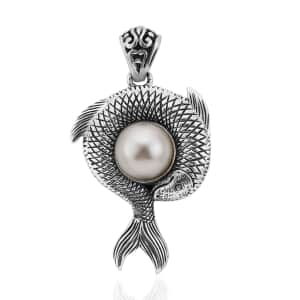 Bali Legacy South Sea Golden Pearl Koi Fish Pendant in Sterling Silver