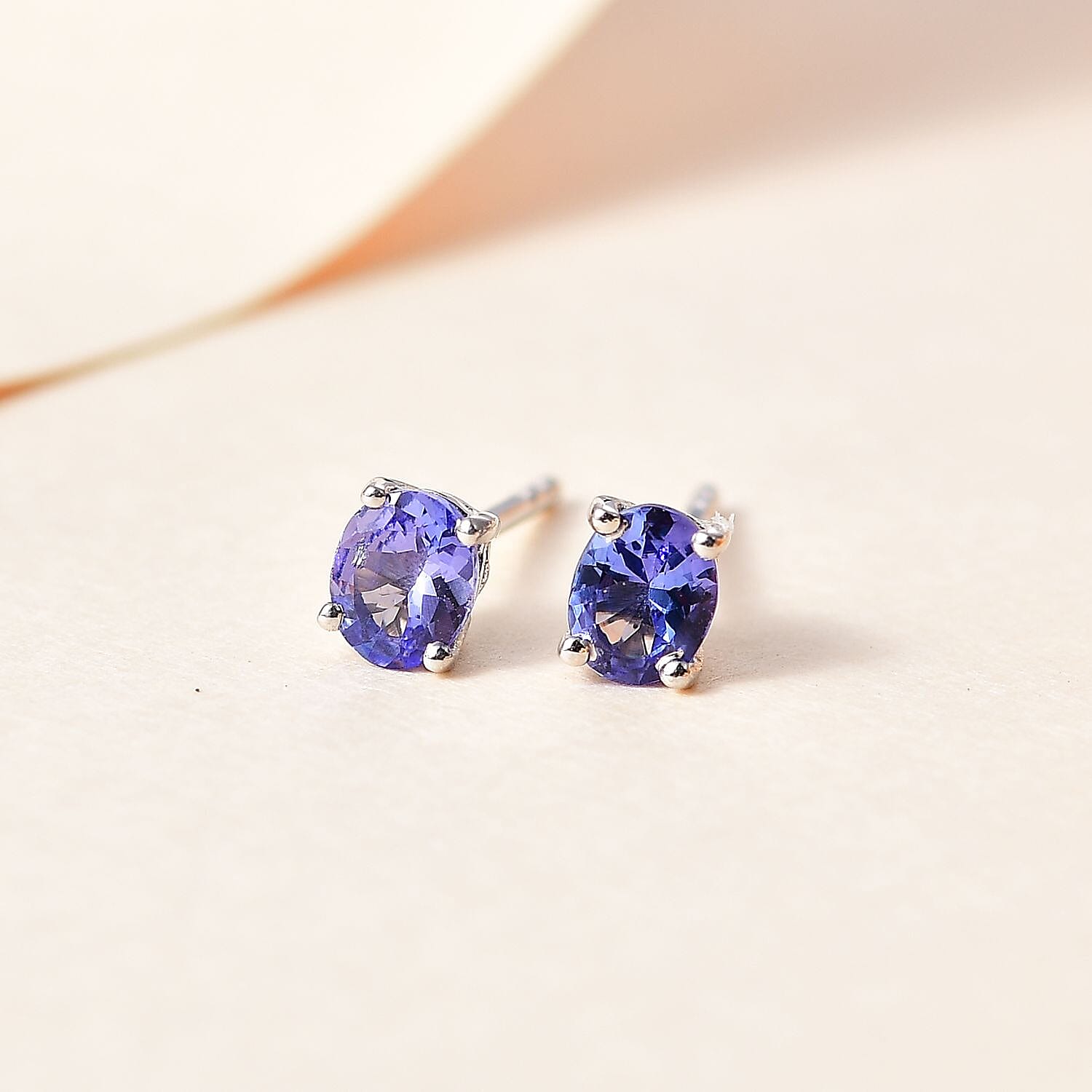 Premium Tanzanite Earrings in Platinum Over Sterling Silver 0.70 ctw