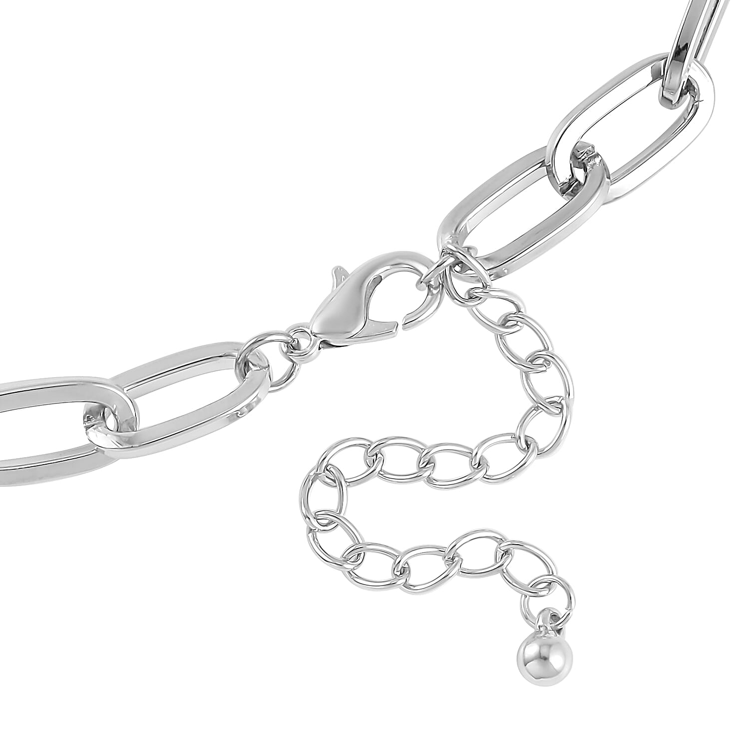 White Freshwater Pearl Necklace 20.5-22.5 Inches in Silvertone