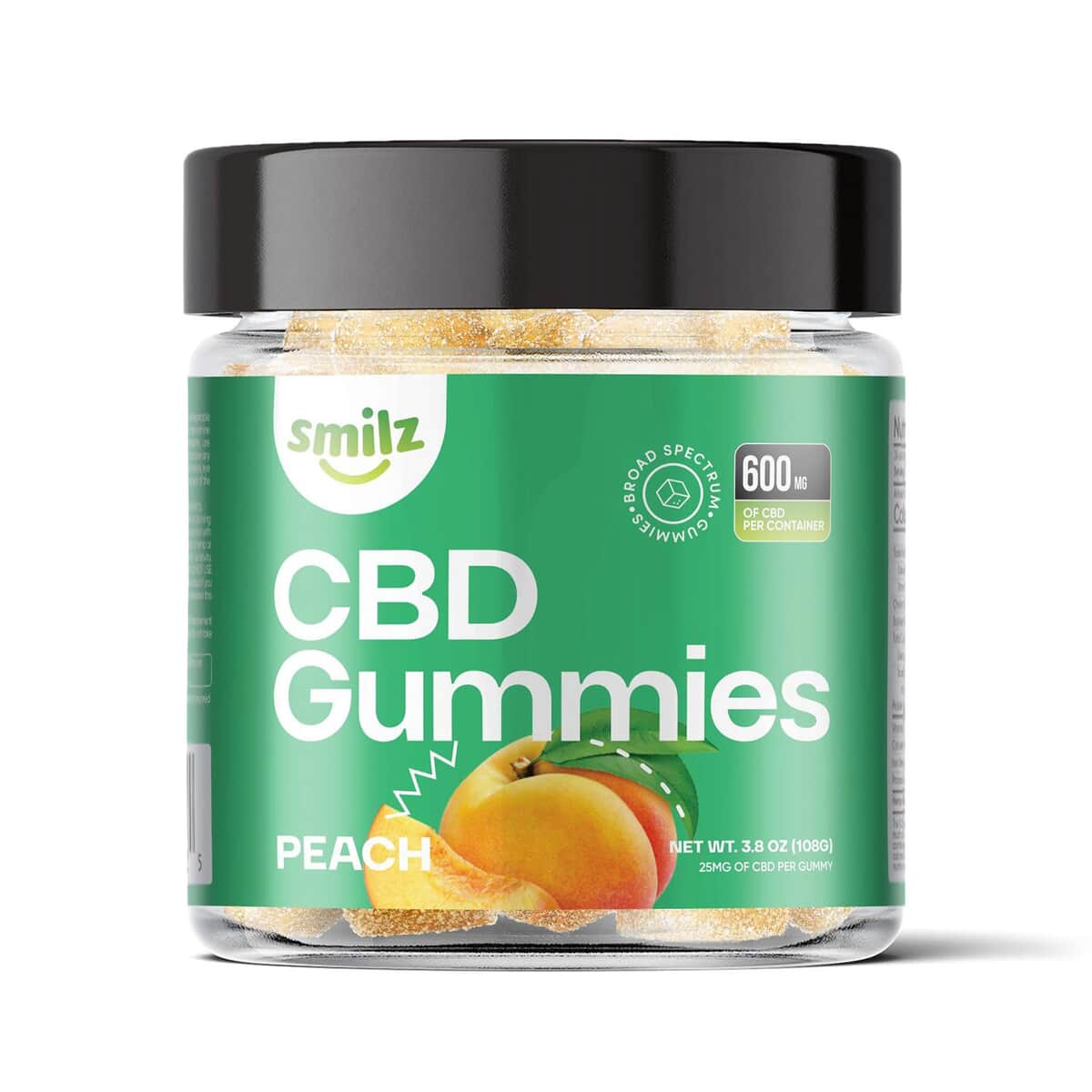 Smilz Peach Pectin-infused Broad Spectrum CBD Gummies - 600mg image number 3