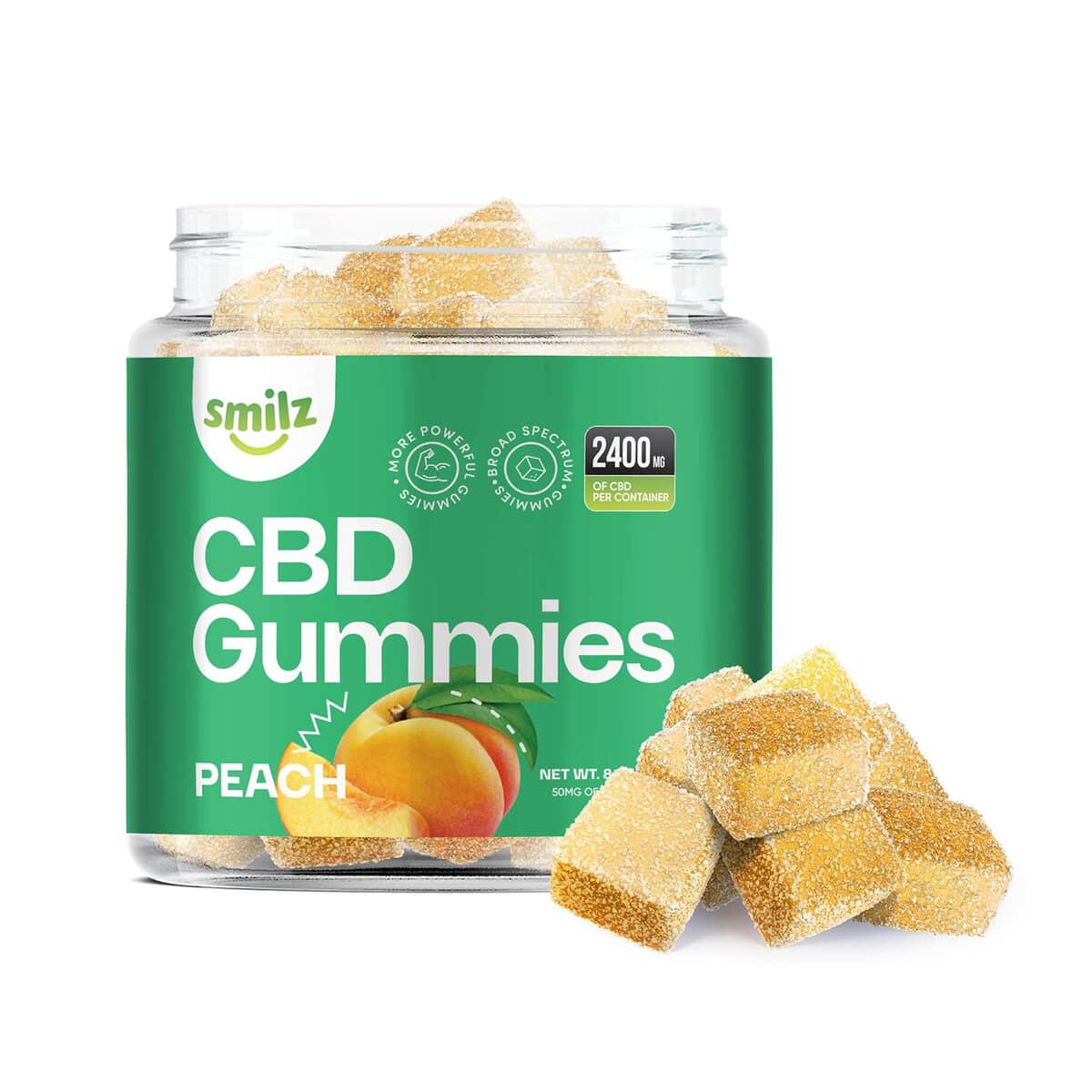 Smilz Peach Pectin-infused Broad Spectrum CBD Gummies - 2,400mg image number 0