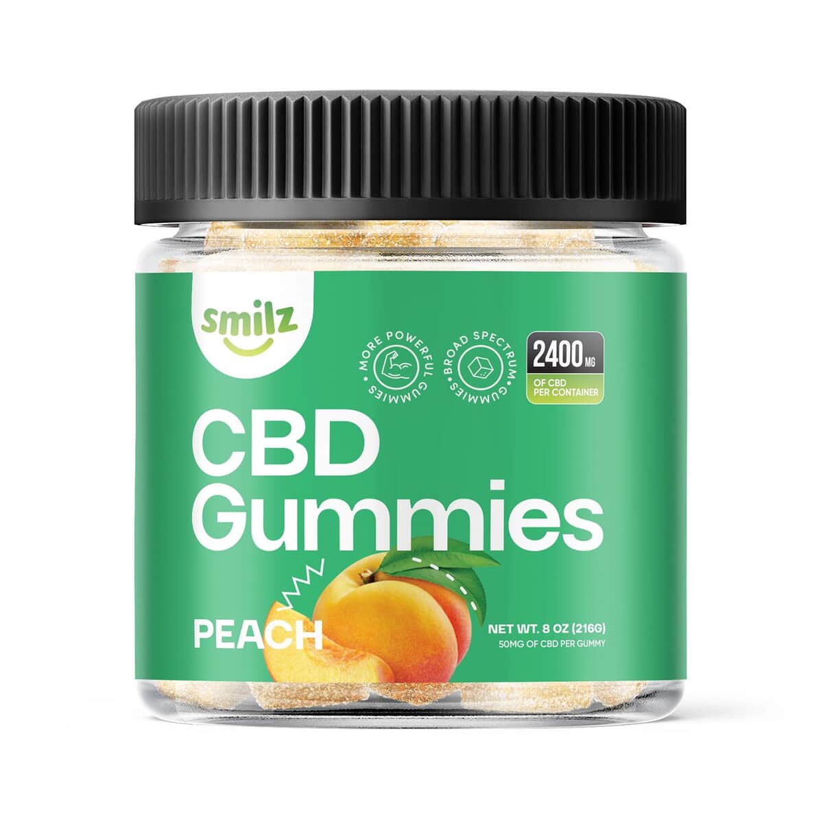 Smilz Peach Pectin-infused Broad Spectrum CBD Gummies - 2,400mg image number 1