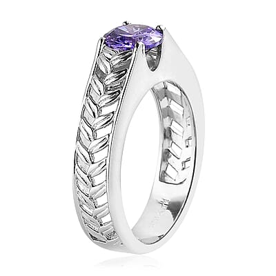 Karis Simulated Blue Diamond Men's Ring in Platinum Bond (Size 10.0) 2.00 ctw