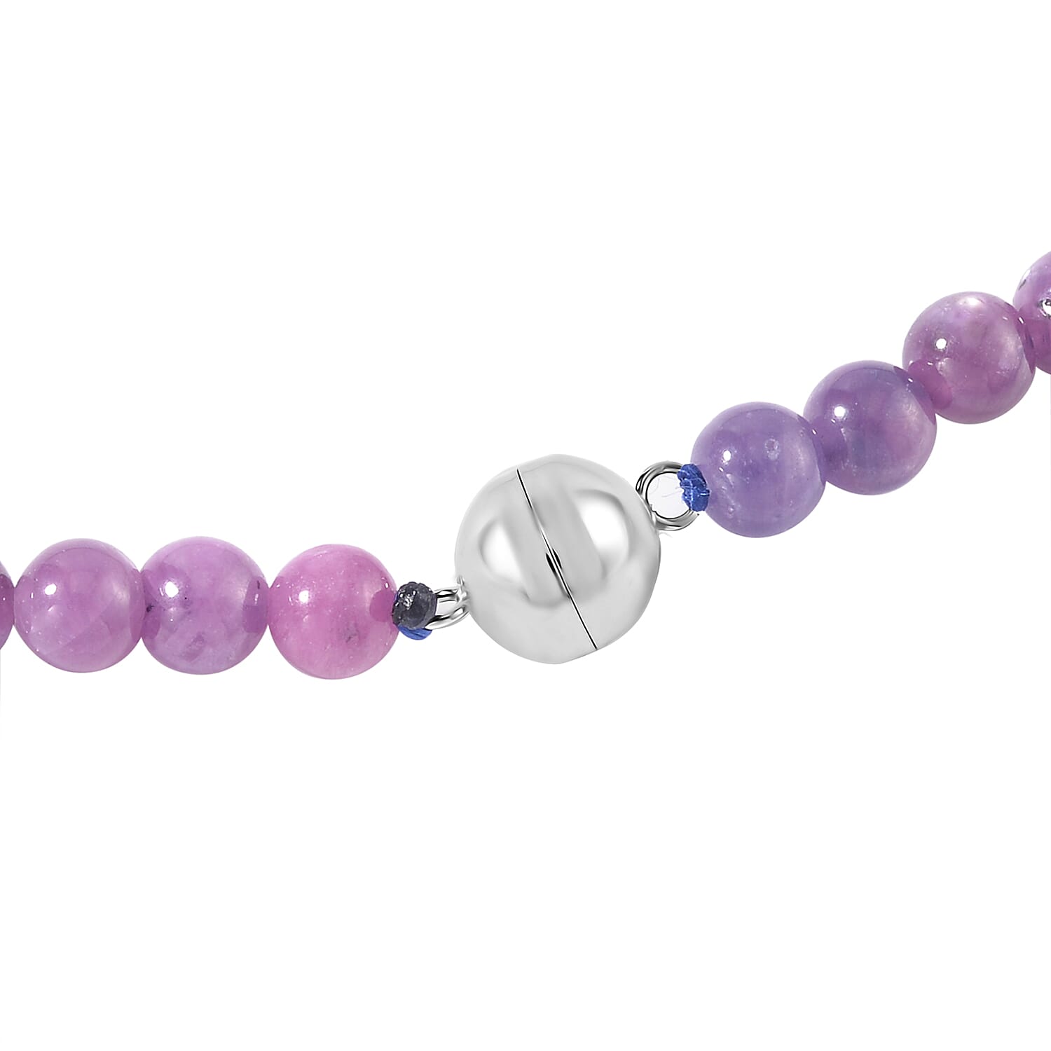 Multi Sapphire and African Ruby (FF) Beaded Necklace 20 Inches in Rhodium Over Sterling Silver 169.20 ctw