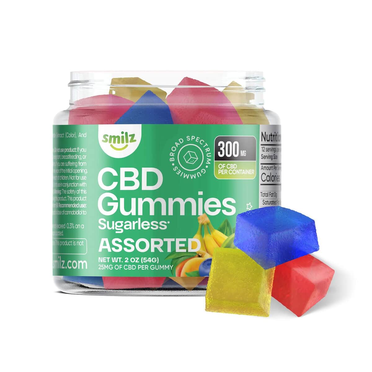 Smilz Assorted Flavors Pectin-infused Broad Spectrum Sugar-free CBD Gummies - 300mg image number 0