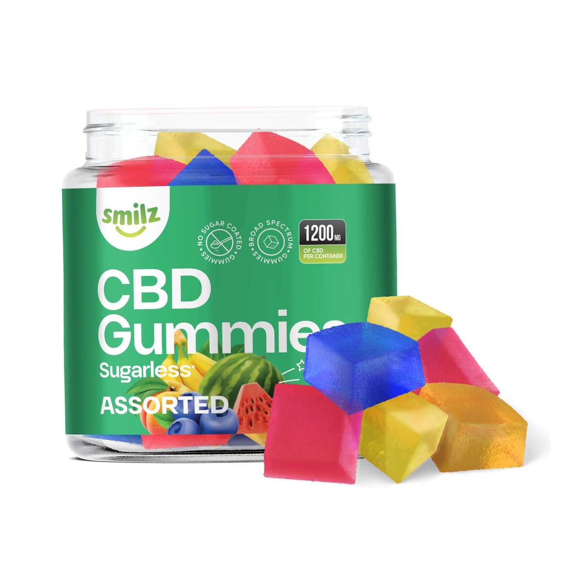 Smilz Assorted Flavors Pectin-infused Broad Spectrum Sugar-free CBD Gummies - 1200mg image number 0