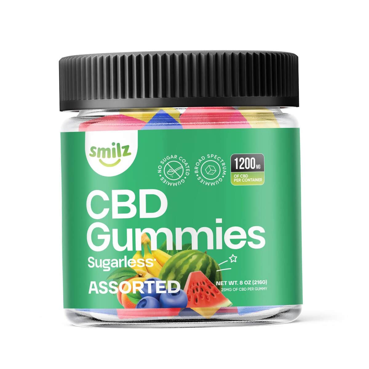 Smilz Assorted Flavors Pectin-infused Broad Spectrum Sugar-free CBD Gummies - 1200mg image number 1