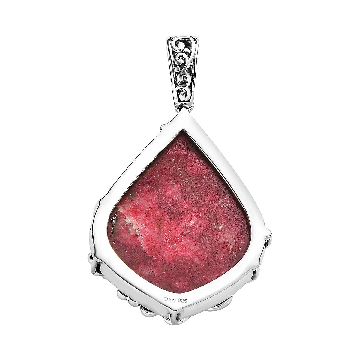 Artisan Crafted Norwegian Thulite Solitaire Pendant in Sterling Silver 42.50 ctw image number 4