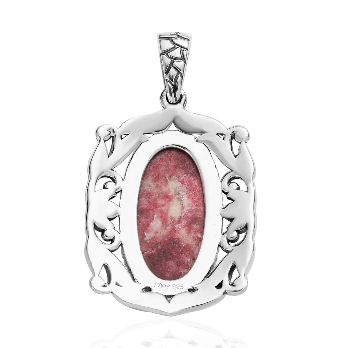 Artisan Crafted Norwegian Thulite Solitaire Pendant in Sterling Silver 11.50 ctw image number 4