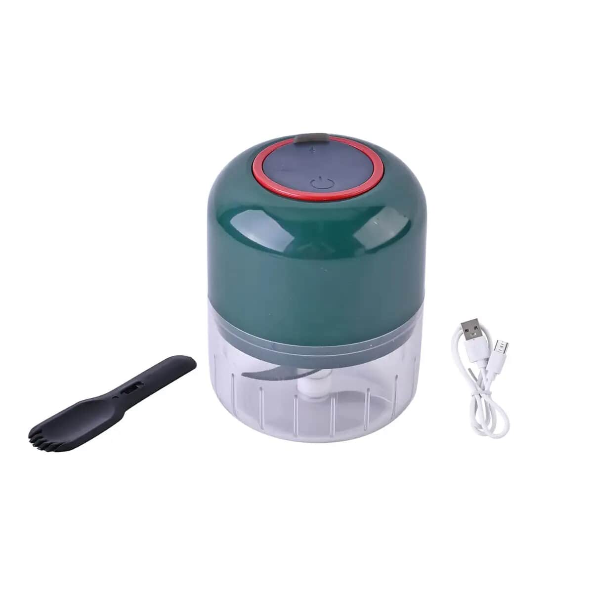 Green Rechargeable Portable and Cordless Garlic Chopper with USB Cable (Battery Capacity 1200mAh) image number 0