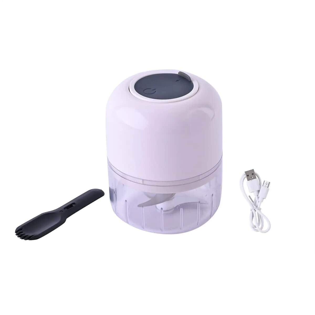 White Rechargeable Portable and Cordless Garlic Chopper with USB Cable (Battery Capacity 1200mAh) image number 0