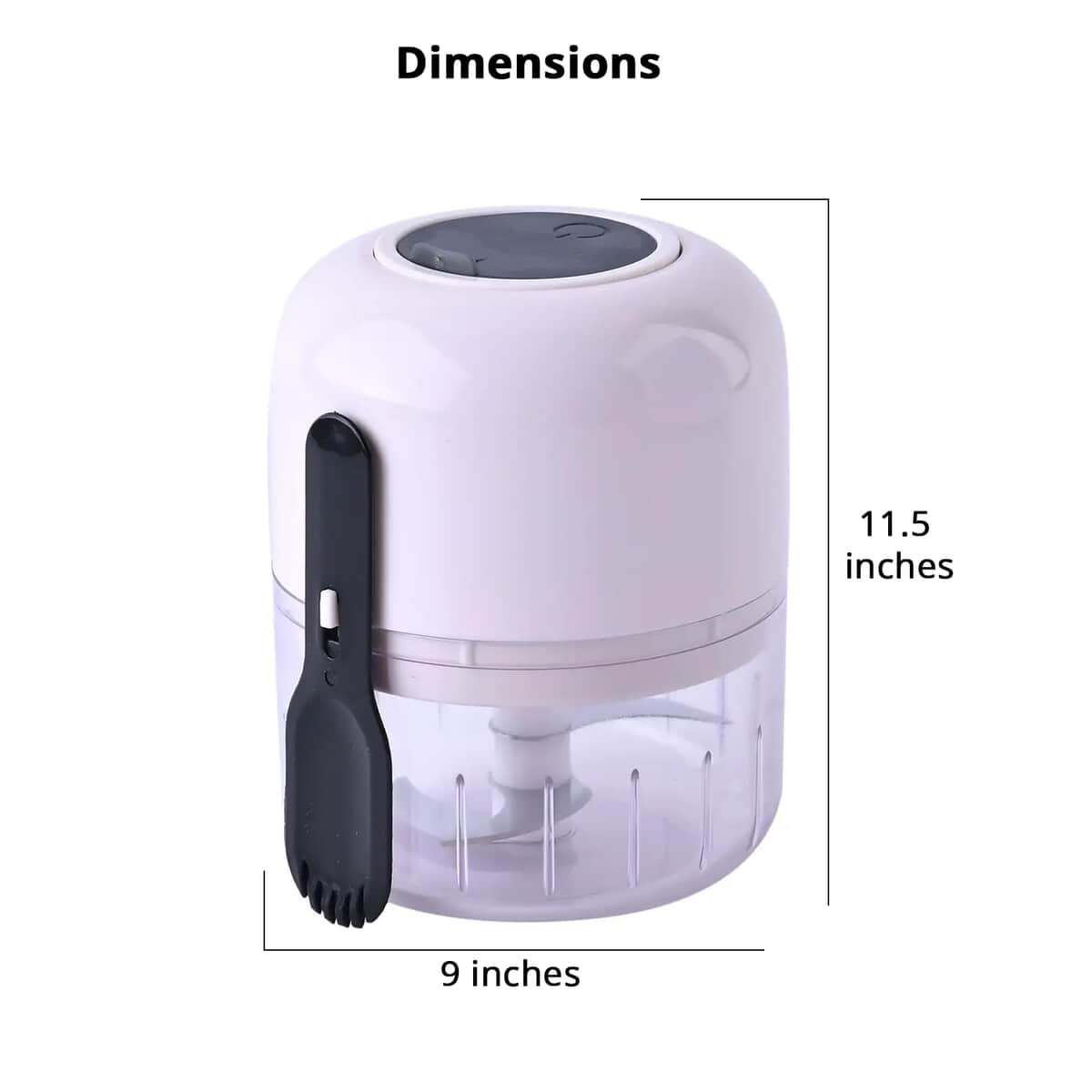 White Rechargeable Portable and Cordless Garlic Chopper with USB Cable (Battery Capacity 1200mAh) image number 4