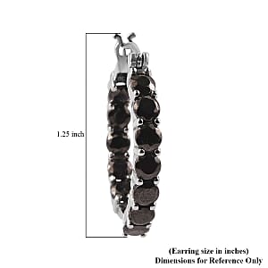 Elite Shungite Hoop Earrings in Stainless Steel 4.15 ctw , Tarnish-Free, Waterproof, Sweat Proof Jewelry