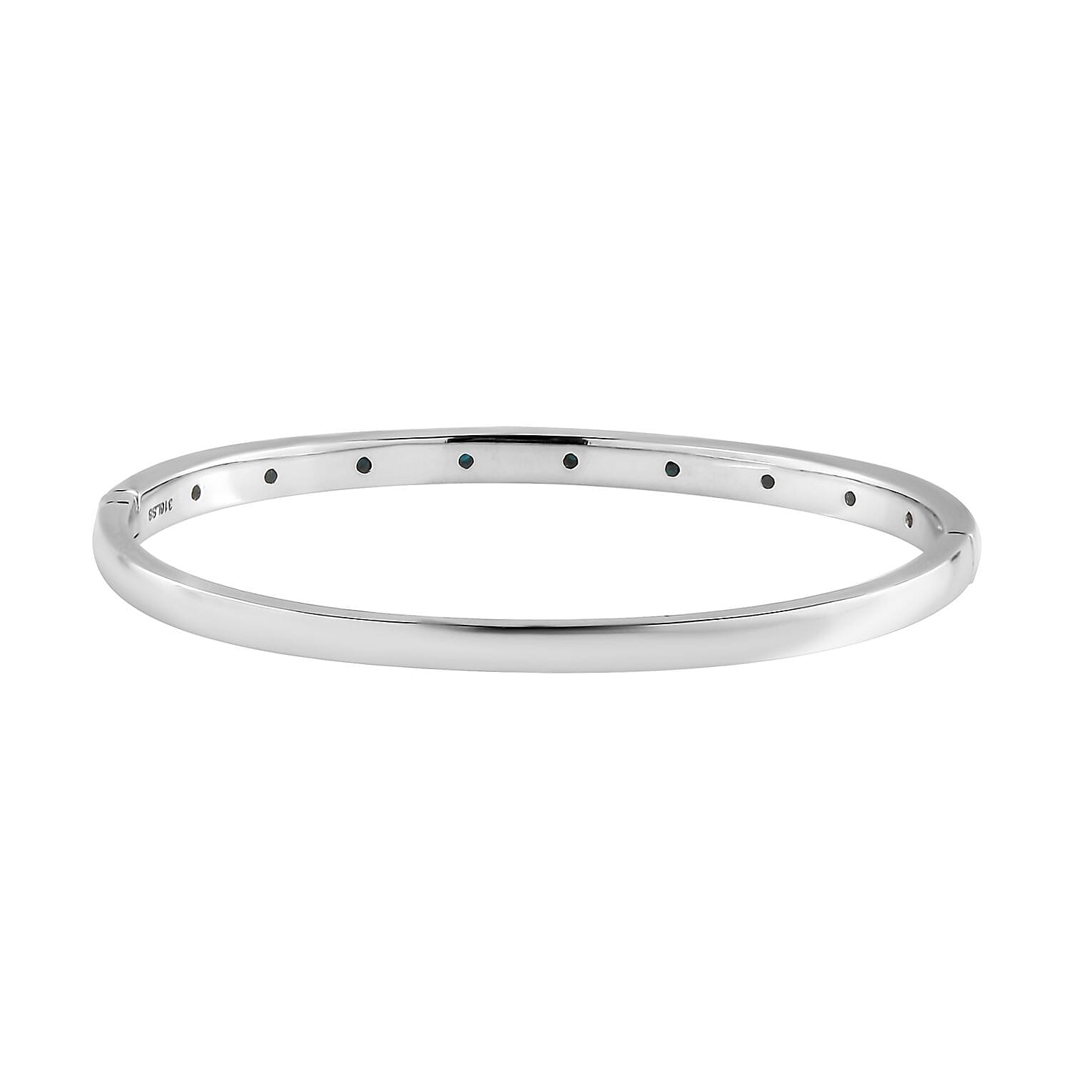 Sleeping Beauty Turquoise Bangle Bracelet in Stainless Steel (7.25 In) 0.65 ctw