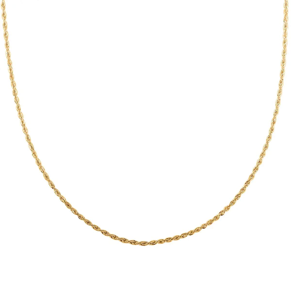 10K Yellow Gold 1.5mm Rope Chain Necklace 20 Inches 1.4 Grams image number 0