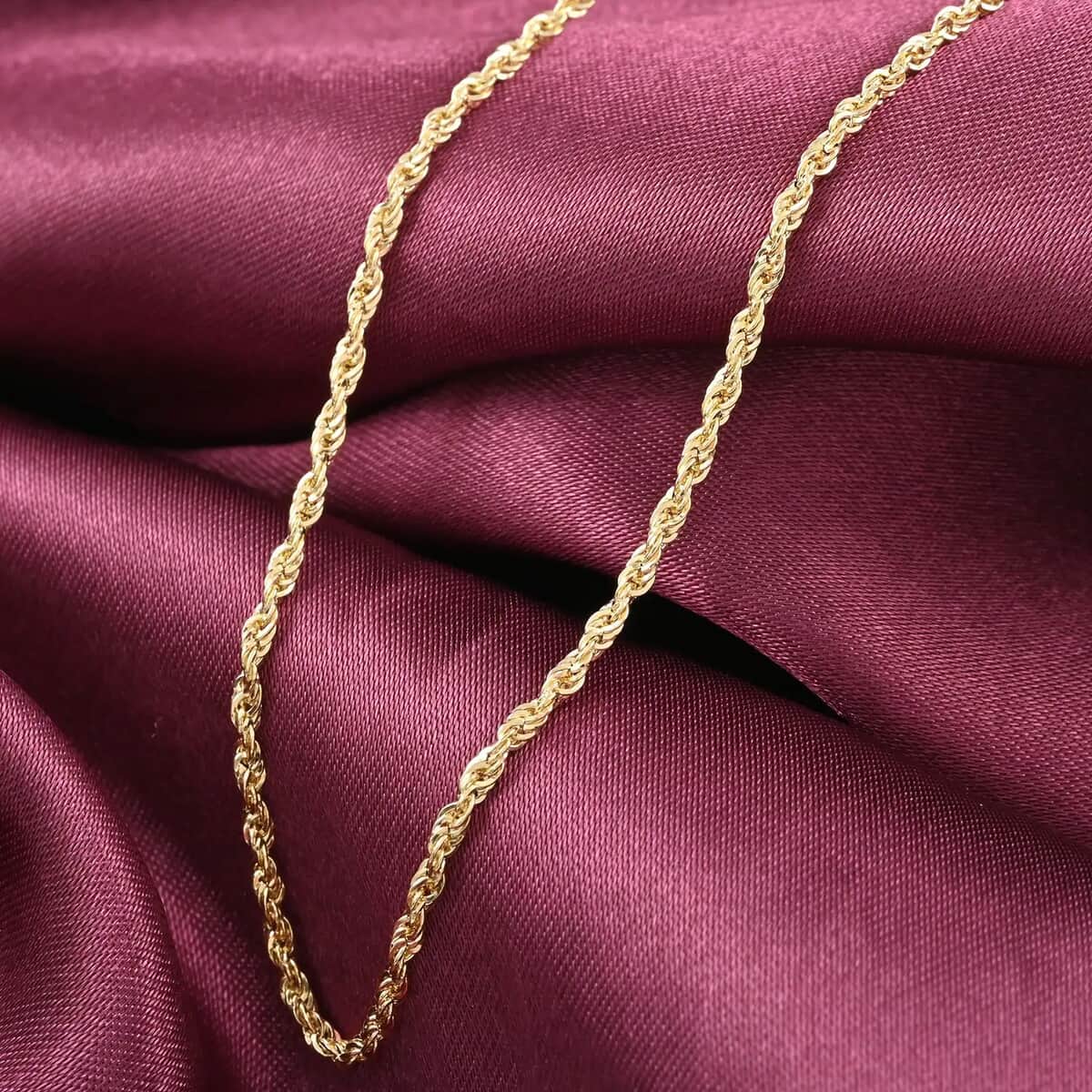 10K Yellow Gold 1.5mm Rope Chain Necklace 20 Inches 1.4 Grams image number 1