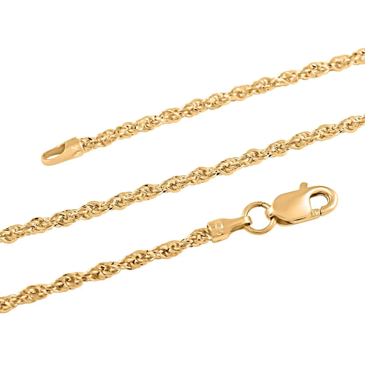 10K Yellow Gold 1.5mm Rope Chain Necklace 20 Inches 1.4 Grams image number 4