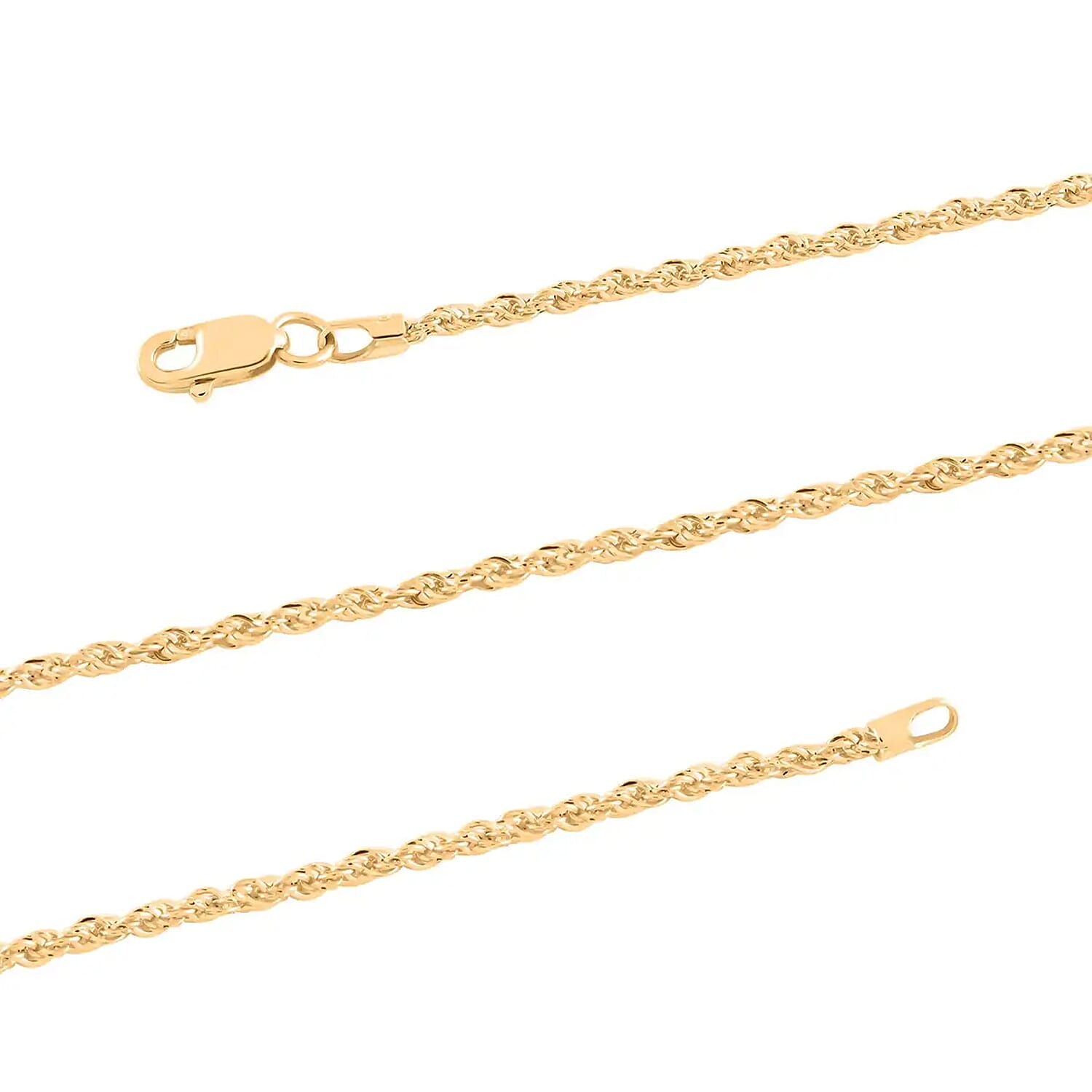 1.5mm Rope Chain Necklace in 10K Yellow Gold 1.4 Grams 20 Inches