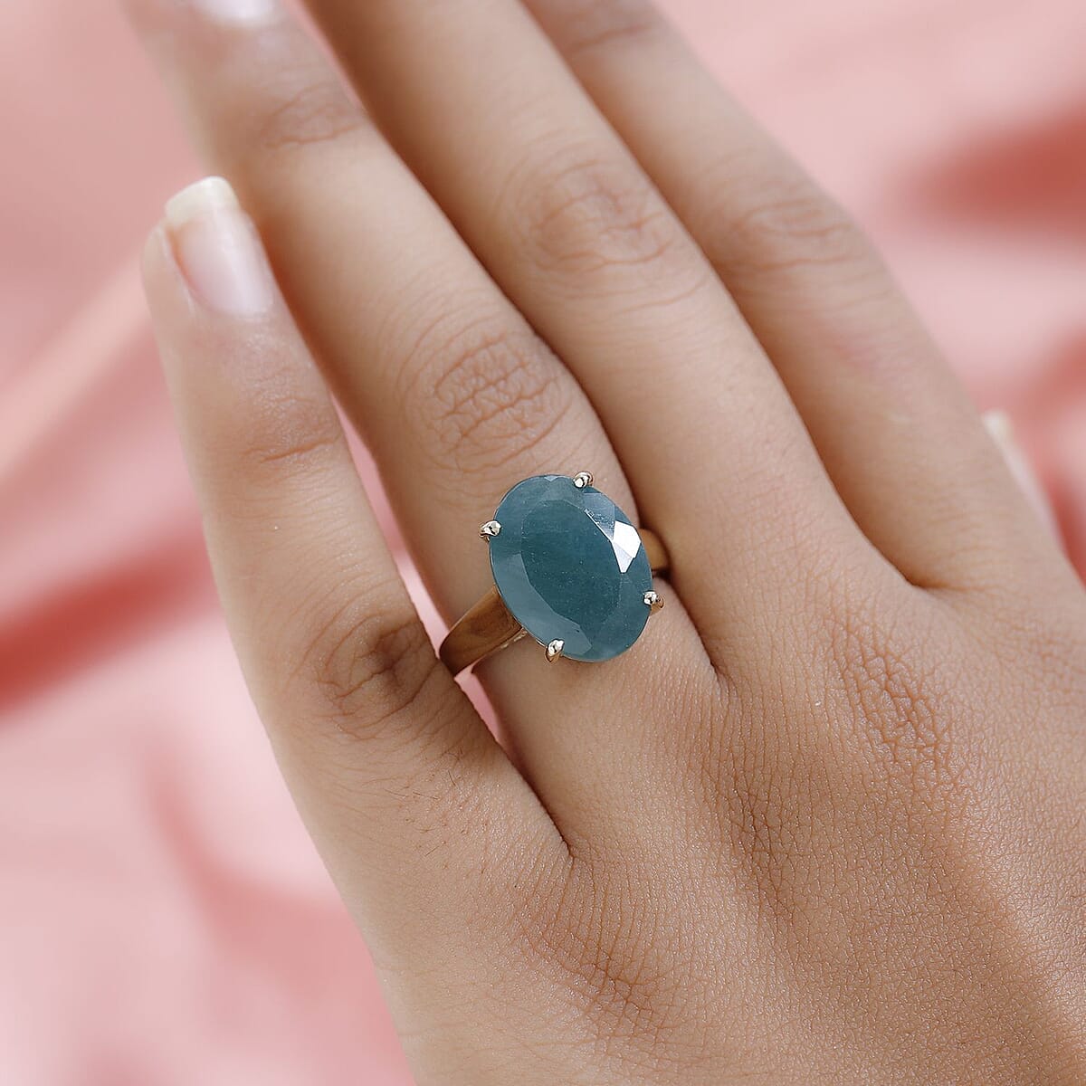 Luxoro 10K Yellow Gold Premium Grandidierite Solitaire Ring (Size 6.0) 4 Grams 10.00 ctw image number 2