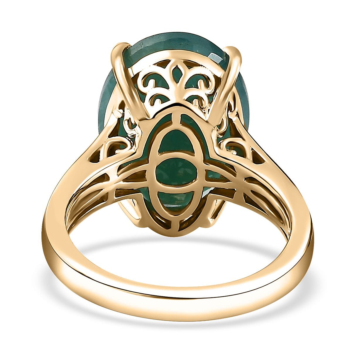 Luxoro 10K Yellow Gold Premium Grandidierite Solitaire Ring (Size 6.0) 4 Grams 10.00 ctw image number 4