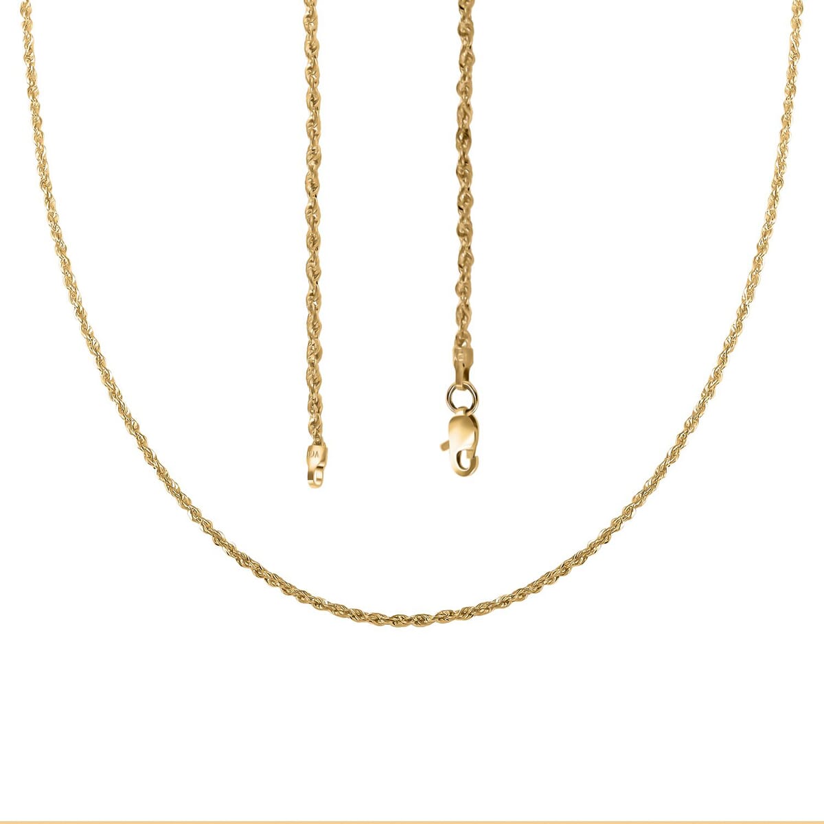 1.5mm Rope Chain Necklace in 10K Yellow Gold 1.50 Grams 22 Inches image number 0