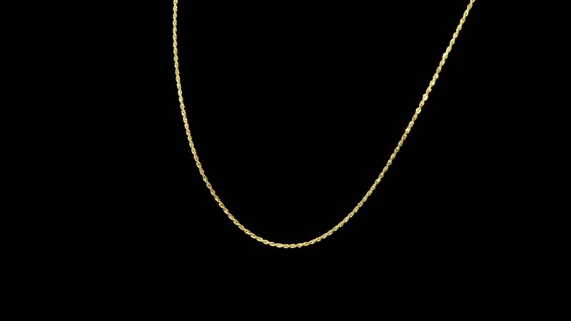 1.5mm Rope Chain Necklace in 10K Yellow Gold 1.50 Grams 22 Inches