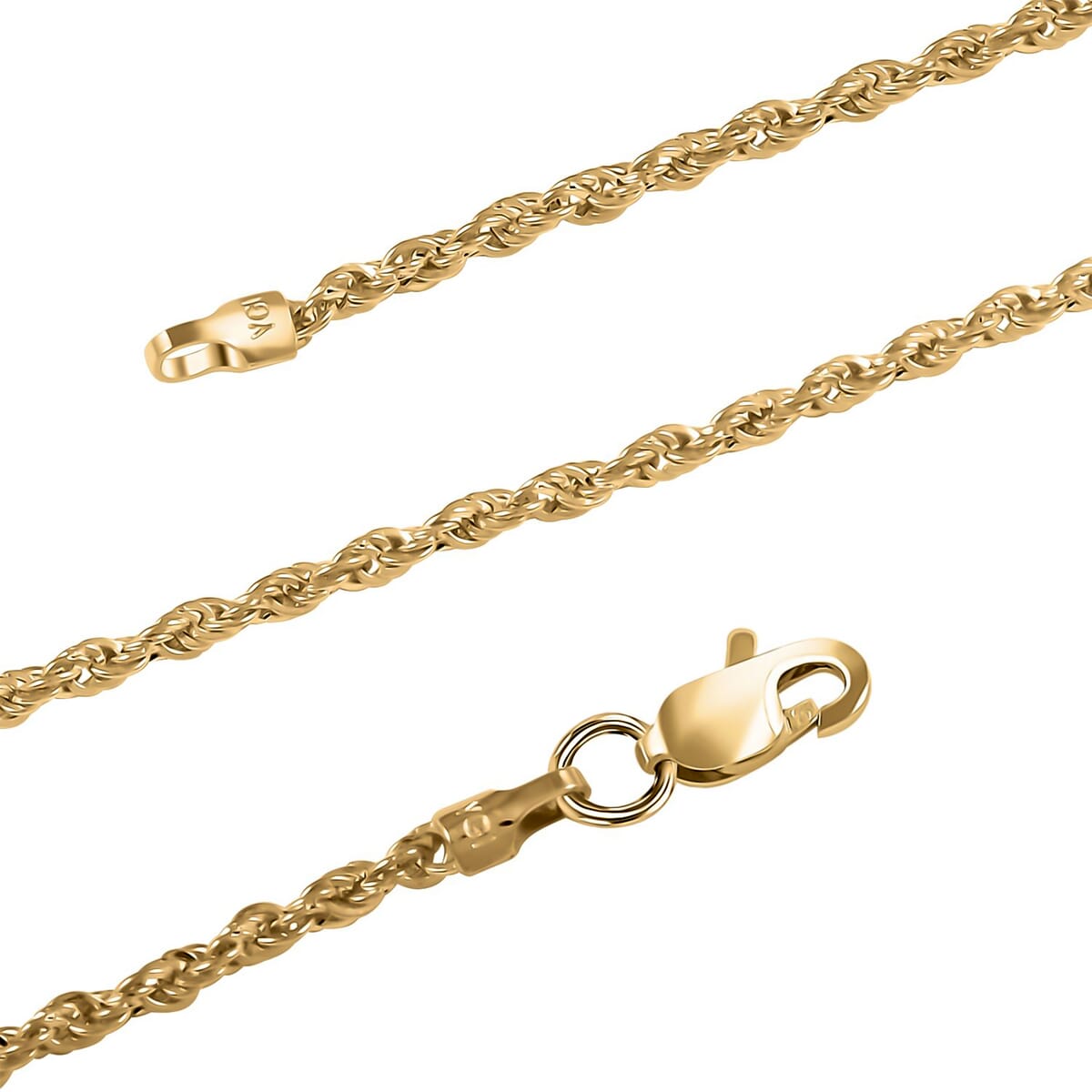 1.5mm Rope Chain Necklace in 10K Yellow Gold 1.50 Grams 22 Inches image number 2