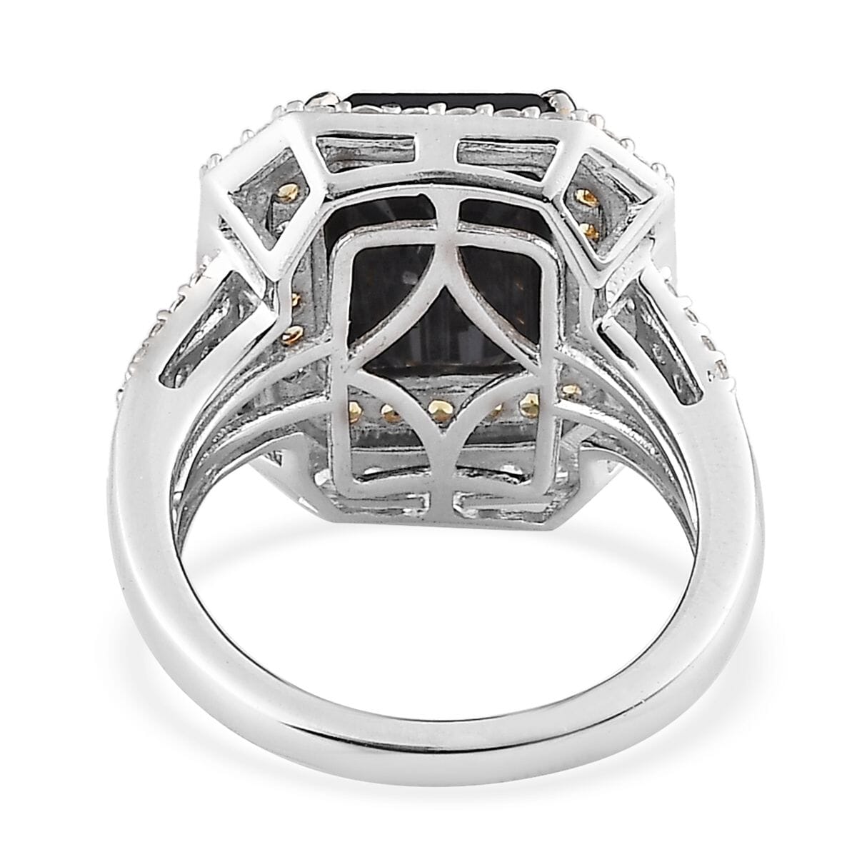 Madagascar Blue Sapphire (DF) and Multi Gemstone Cocktail Ring in Vermeil YG and Platinum Over Sterling Silver 6.25 ctw image number 4