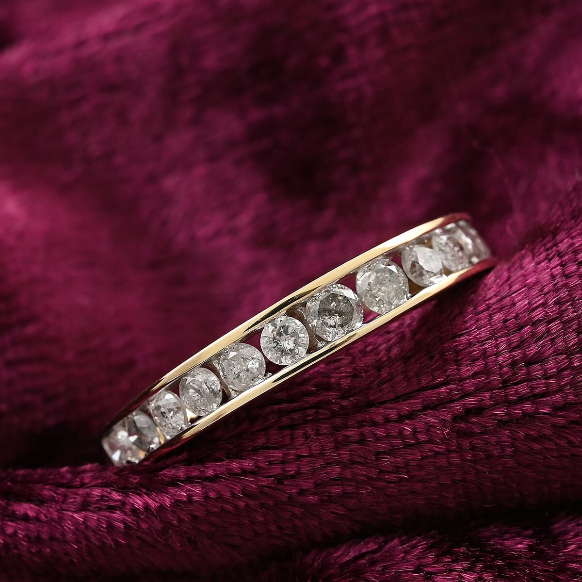 NY Closeout 10K Yellow Gold Diamond (I2) Ring (2.1 g) 1.00 ctw image number 1
